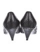 Saint Laurent Snakeskin Bow Accents Pumps