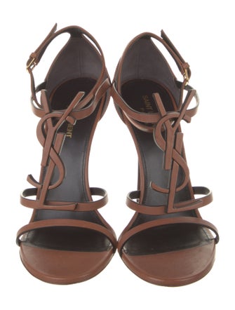 Saint Laurent Leather T-Strap Sandals