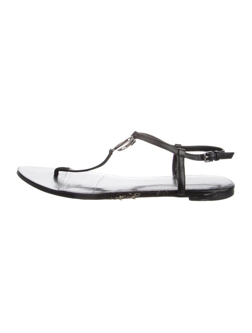Saint Laurent Leather T-Strap Sandals