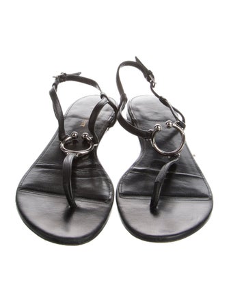 Saint Laurent Leather T-Strap Sandals