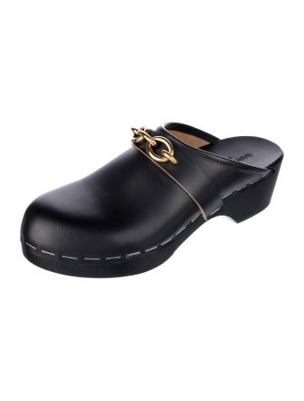 Saint Laurent Leather Chain-Link Accents Mules