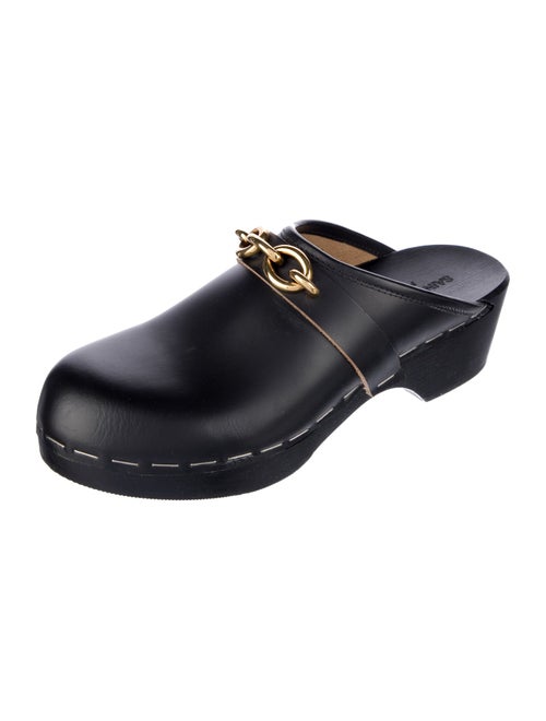 Saint Laurent Leather Chain-Link Accents Mules