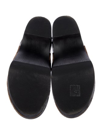 Saint Laurent Leather Chain-Link Accents Mules