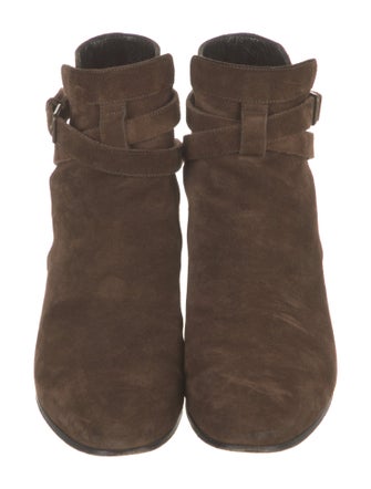 Saint Laurent Suede Lace-Up Boots