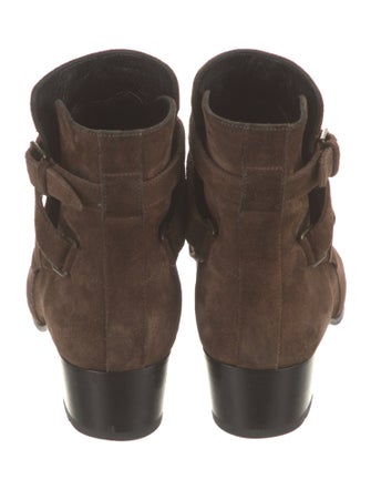 Saint Laurent Suede Lace-Up Boots