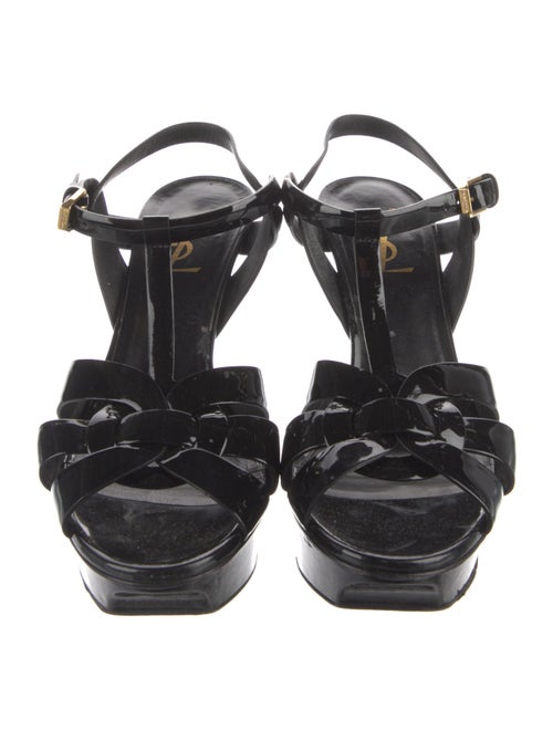 Saint Laurent Patent Leather T-Strap Sandals