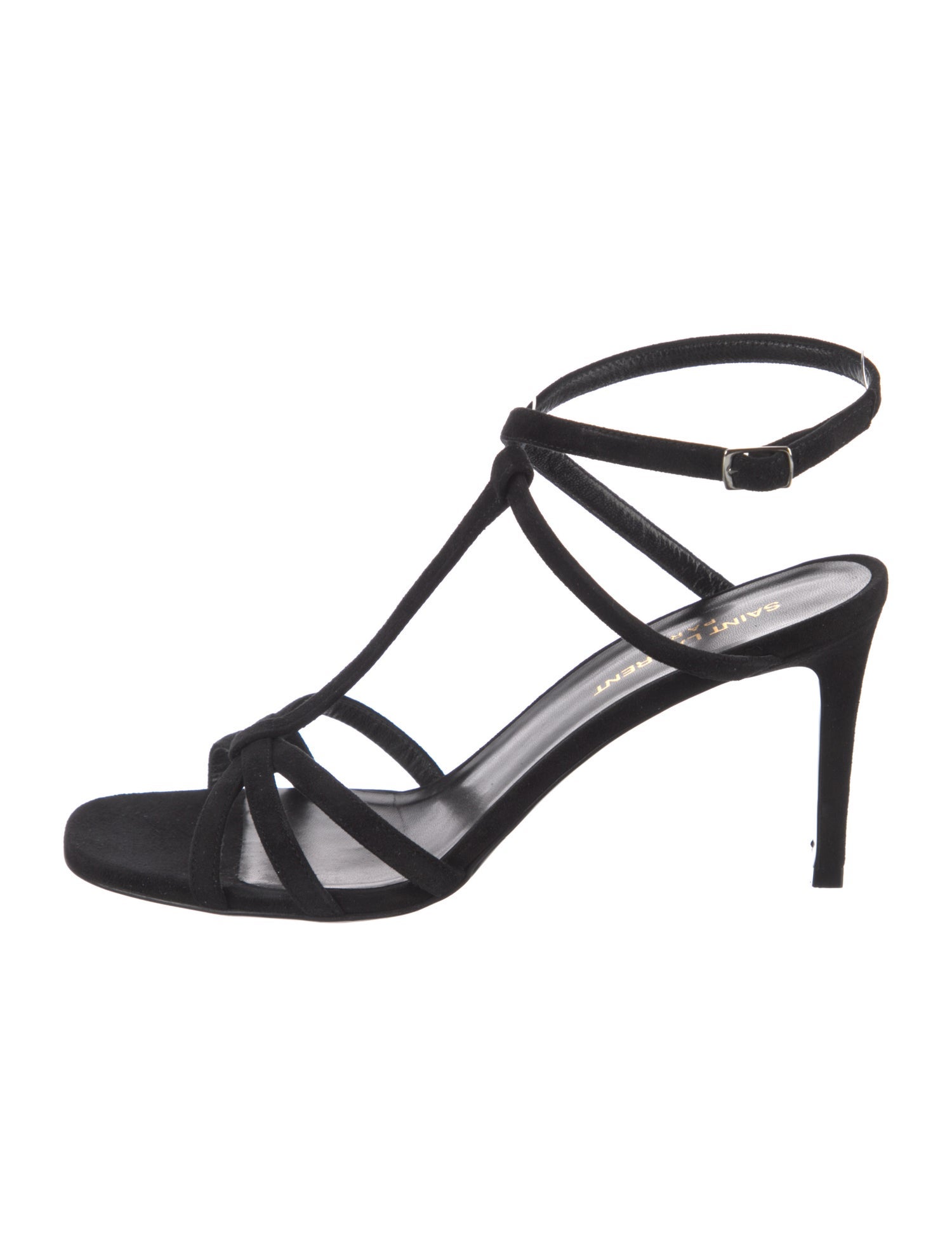 Saint Laurent Suede T-Strap Sandals