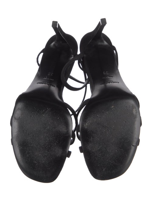 Saint Laurent Suede T-Strap Sandals