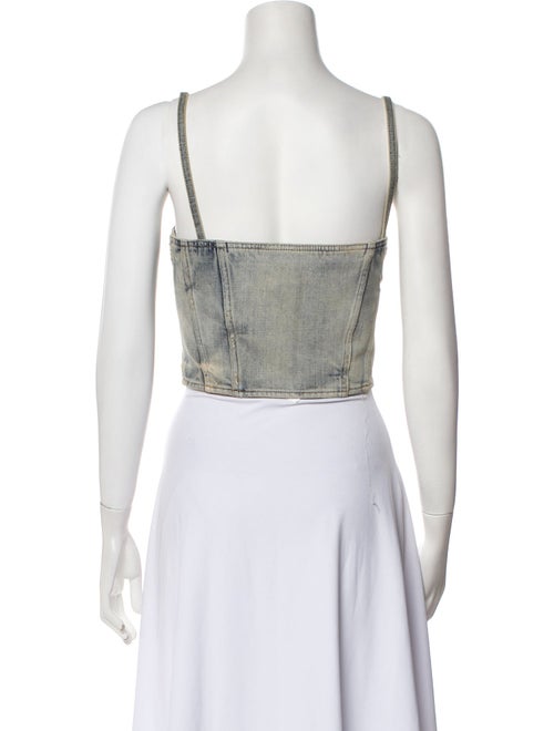 Saint Laurent Square Neckline Sleeveless Crop Top