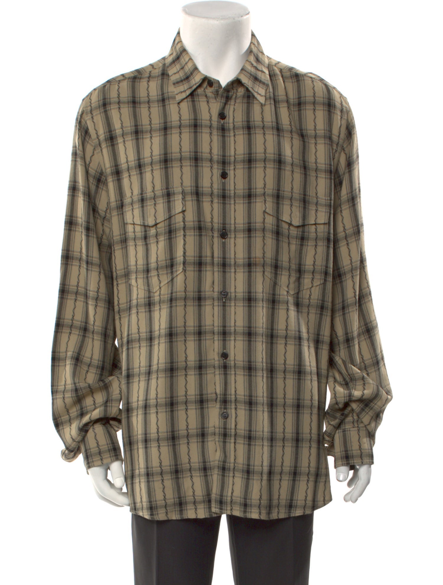 Saint Laurent 2020-2021 Plaid Print Dress Shirt