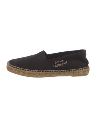 Saint Laurent Canvas Embroidered Accent Espadrilles