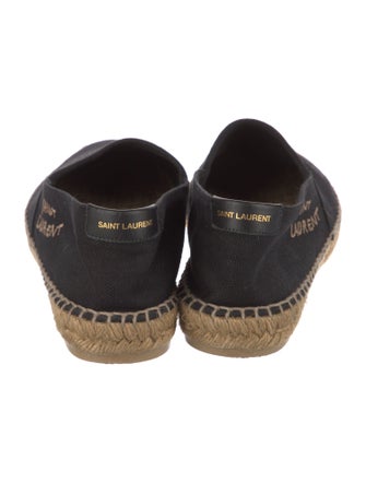 Saint Laurent Canvas Embroidered Accent Espadrilles
