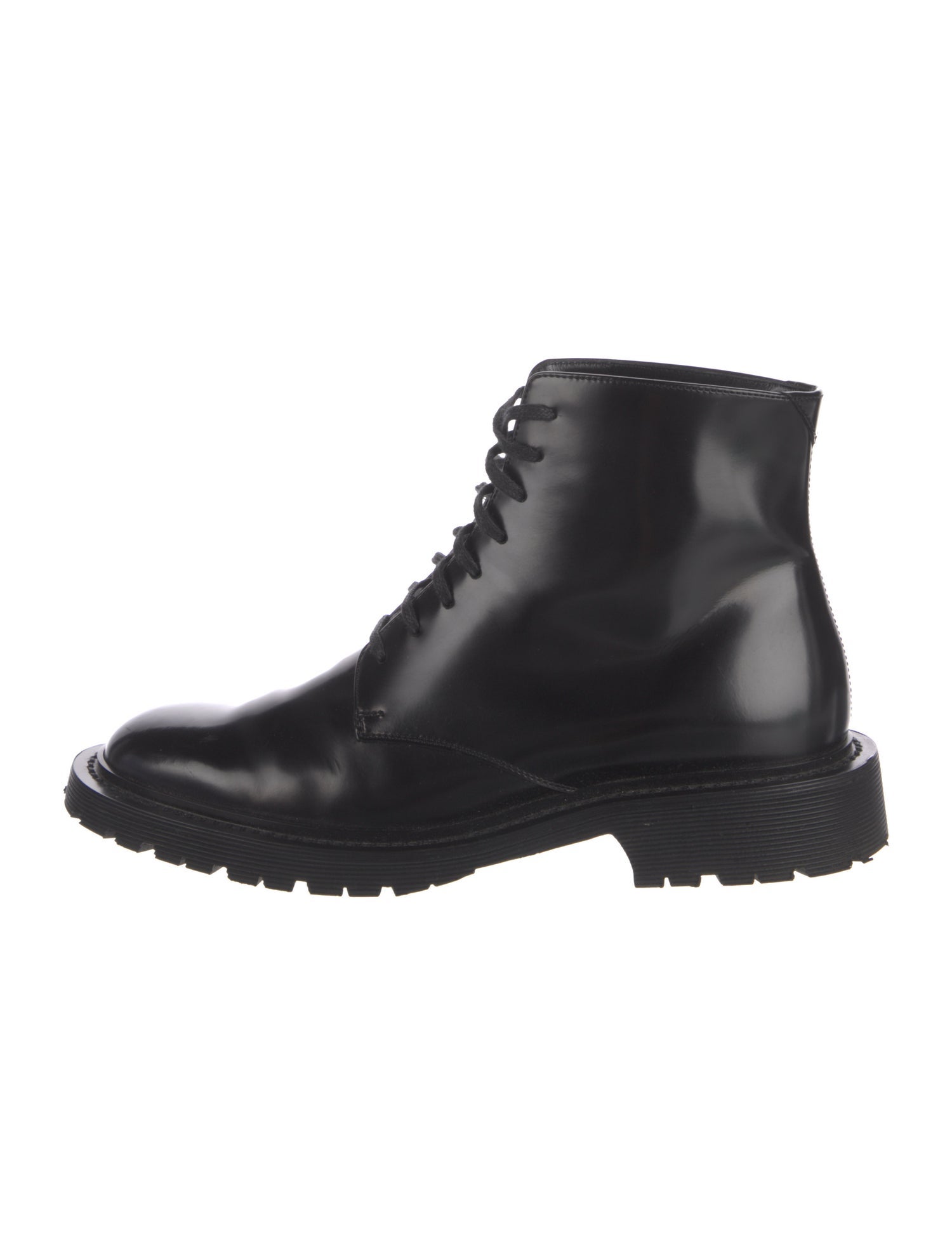 Saint Laurent Patent Leather Combat Boots