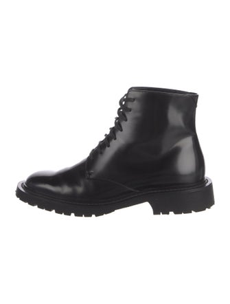 Saint Laurent Patent Leather Combat Boots