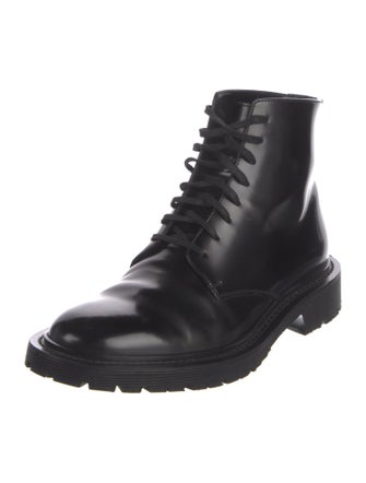 Saint Laurent Patent Leather Combat Boots