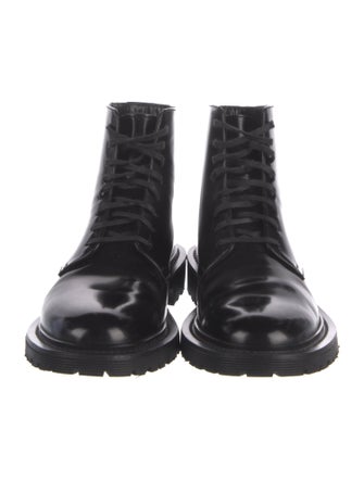 Saint Laurent Patent Leather Combat Boots