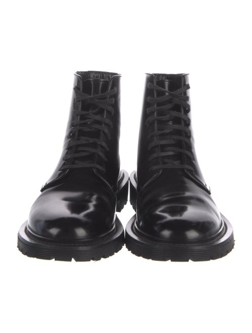 Saint Laurent Patent Leather Combat Boots