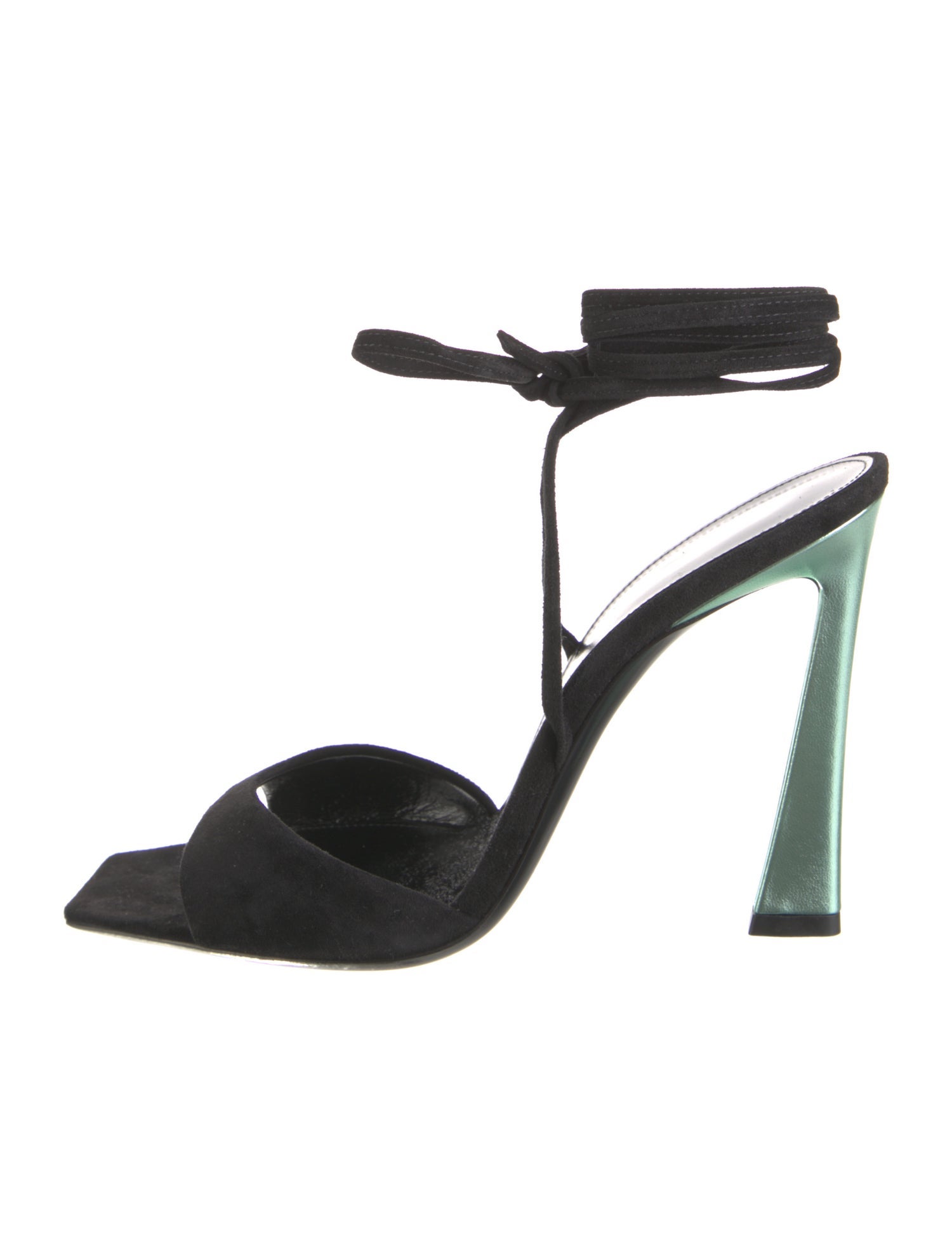 Saint Laurent Suede Colorblock Pattern Sandals