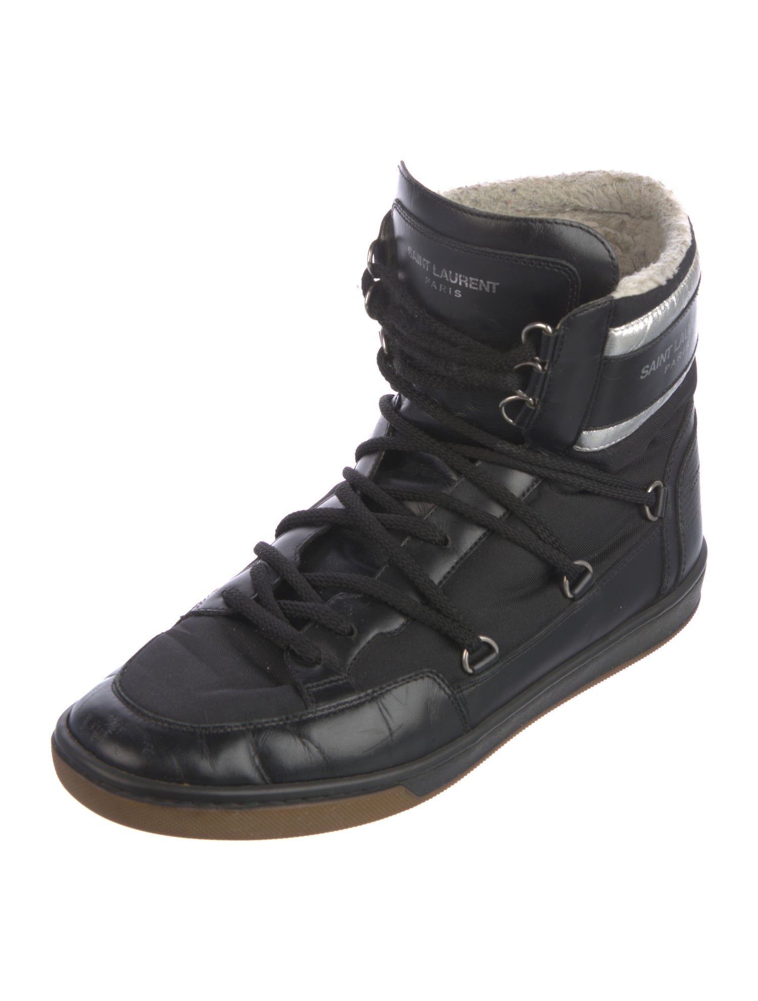 Saint Laurent Leather Wedge Sneakers