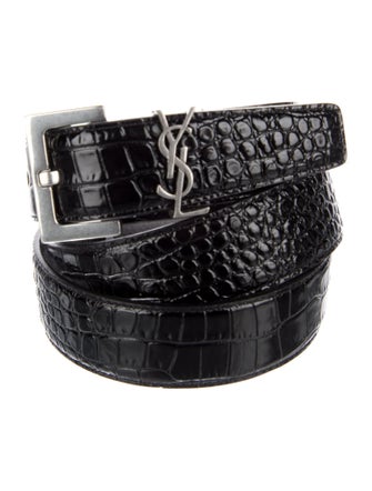 Saint Laurent Embossed Leather Belt
