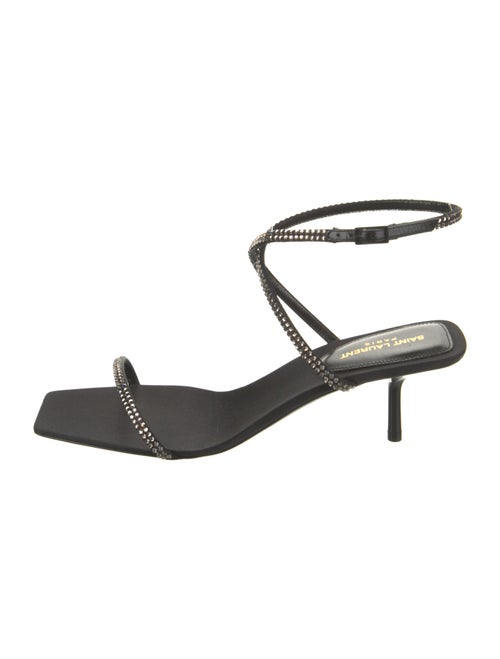 Saint Laurent Satin Crystal Embellishments Sandals