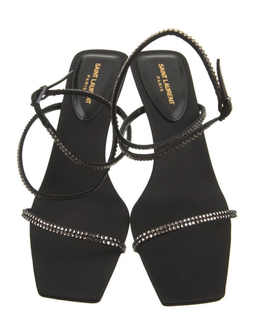 Saint Laurent Satin Crystal Embellishments Sandals