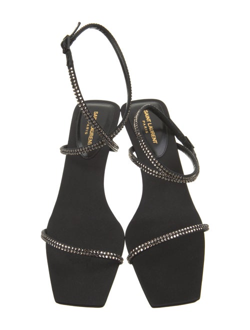 Saint Laurent Satin Crystal Embellishments Gladiator Sandals