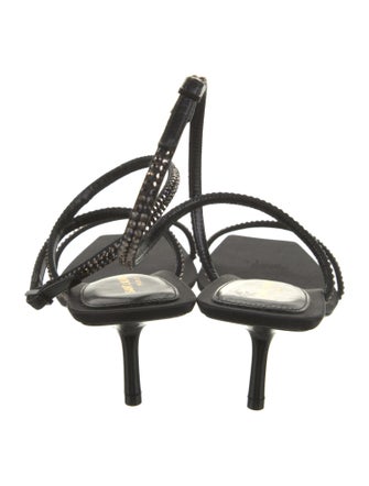 Saint Laurent Satin Crystal Embellishments Gladiator Sandals