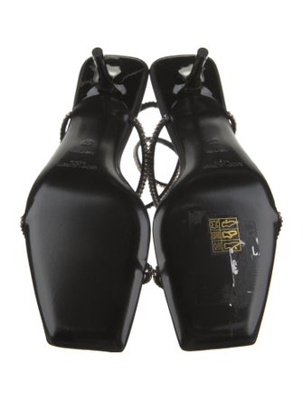 Saint Laurent Satin Crystal Embellishments Gladiator Sandals