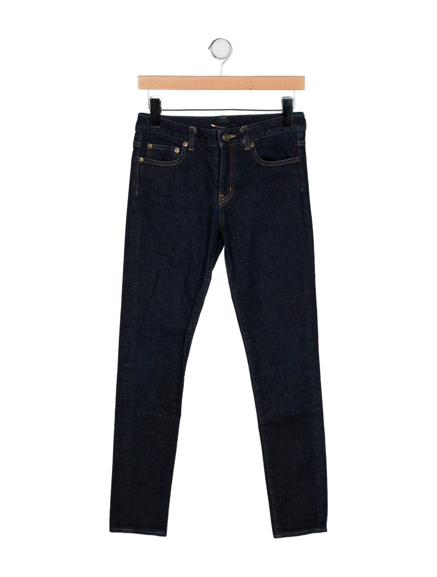 Saint Laurent Mid-Rise Skinny Leg Jeans