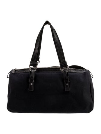 Yves Saint Laurent Rive Gauche Canvas Top Handle Bag