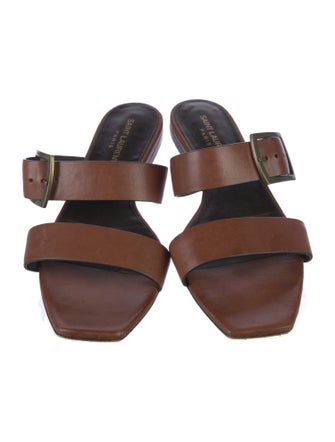 Saint Laurent Leather Slides