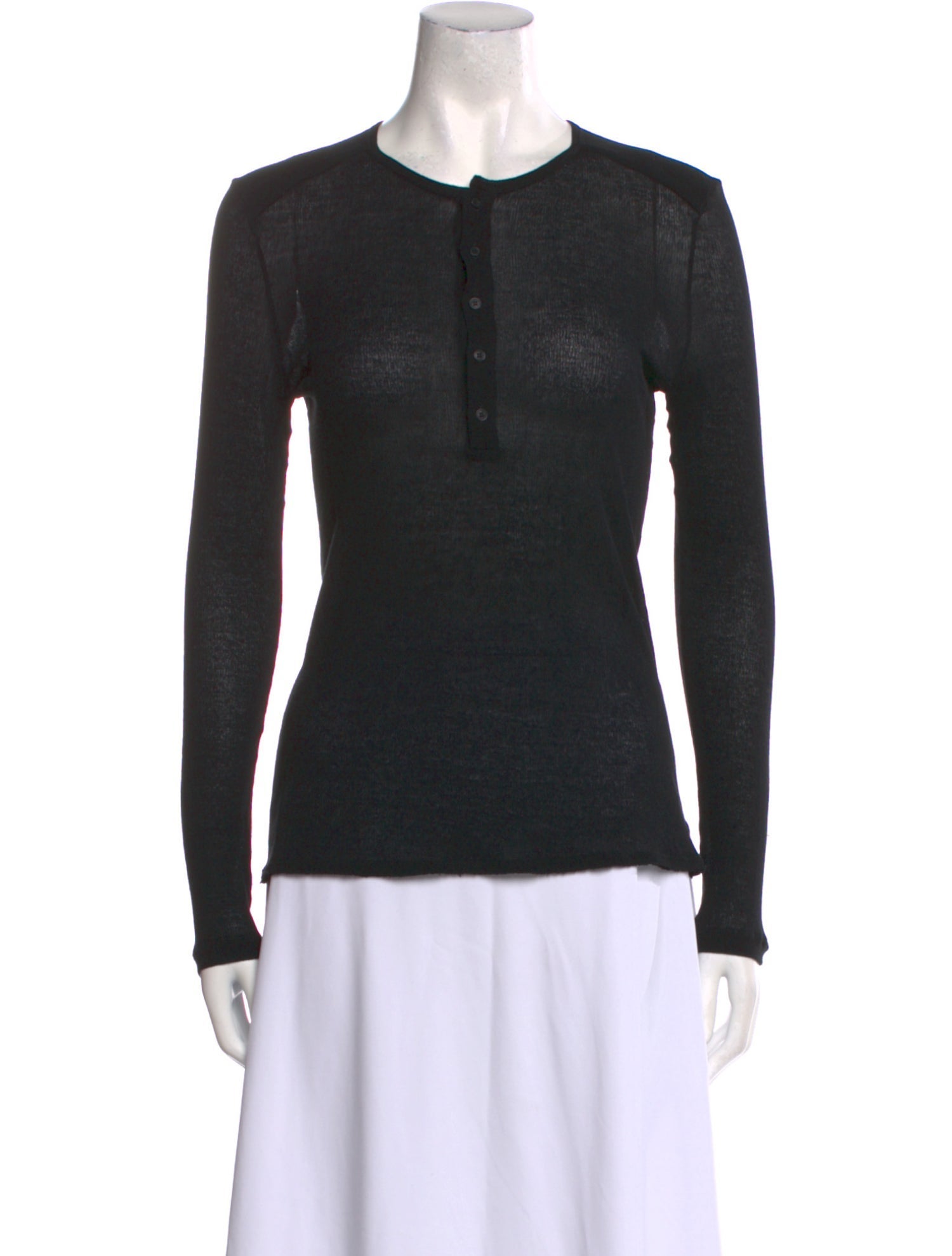 Saint Laurent Crew Neck Long Sleeve Top