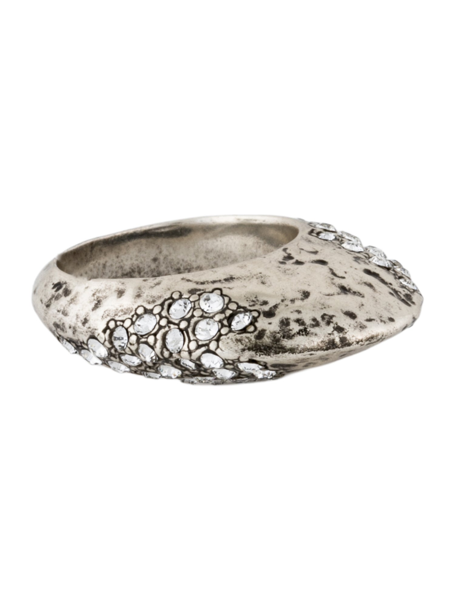 Saint Laurent Crystal Bague Oeuf Arty Band Ring