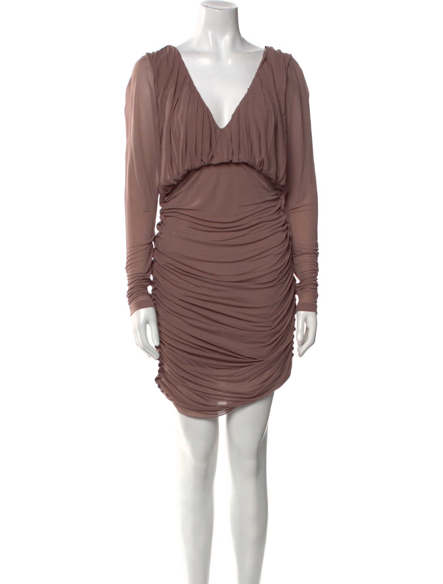 ワンピース Saint Laurent Camel jersey mini dress (729749Y5G98 2509) SAINT LAURENT Saint Laurent Woman Camel Jersey Mini Dress