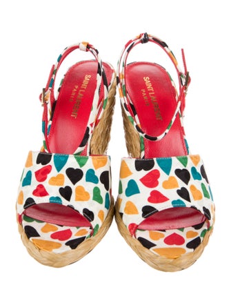 Saint Laurent Satin Printed Espadrilles