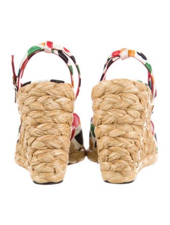 Saint Laurent Satin Printed Espadrilles