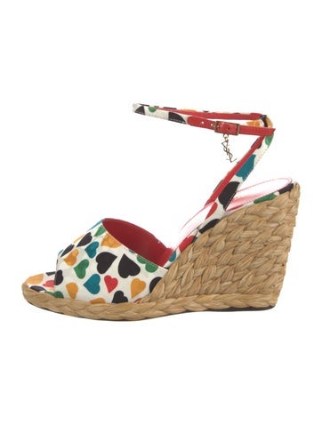 Saint Laurent Sandals Satin Printed Espadrilles 7