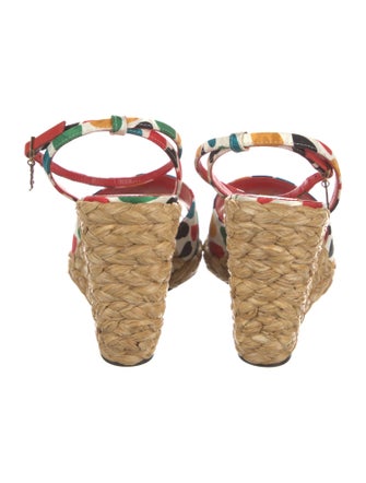 Saint Laurent Satin Printed Espadrilles