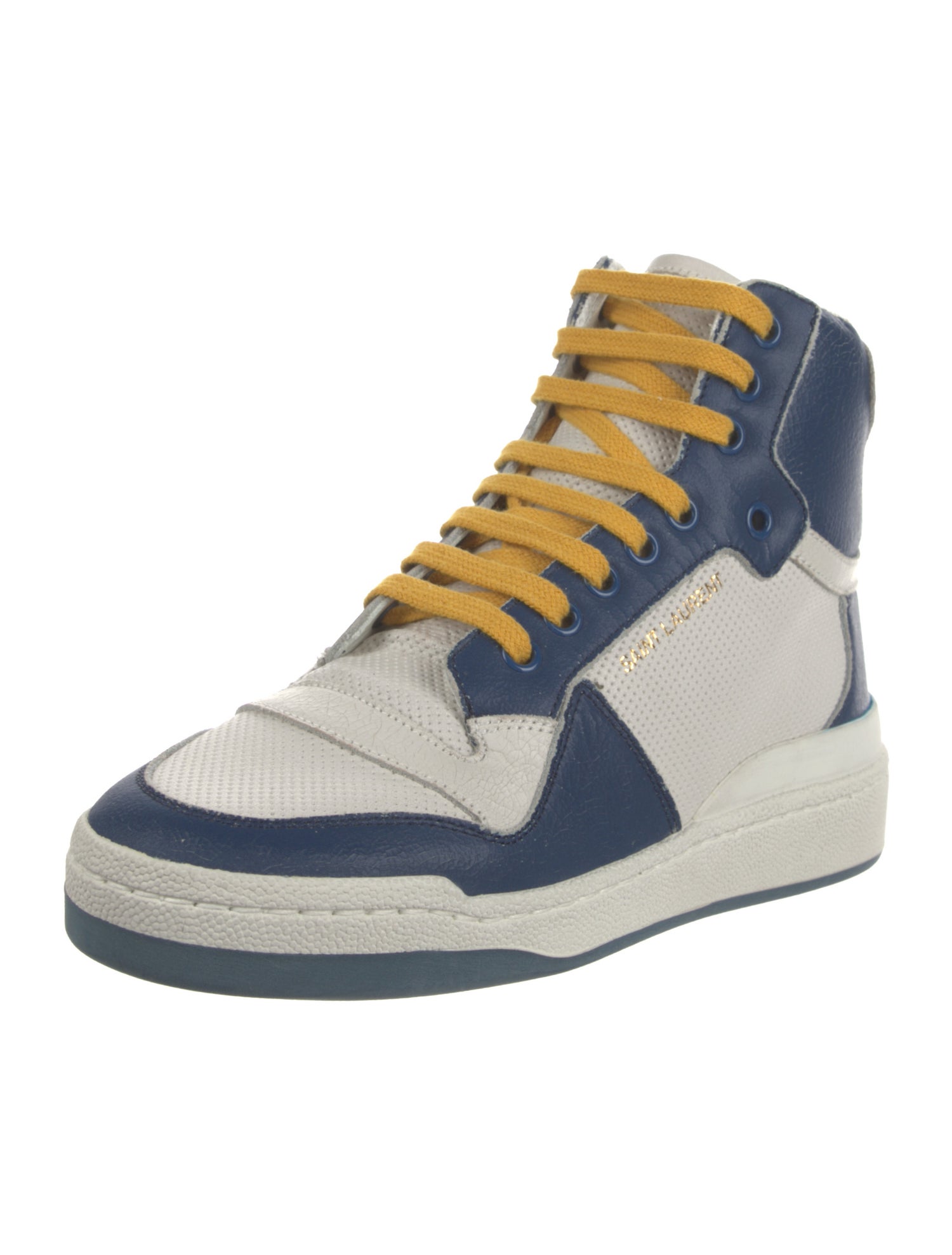 Saint Laurent Leather Colorblock Pattern Sneakers