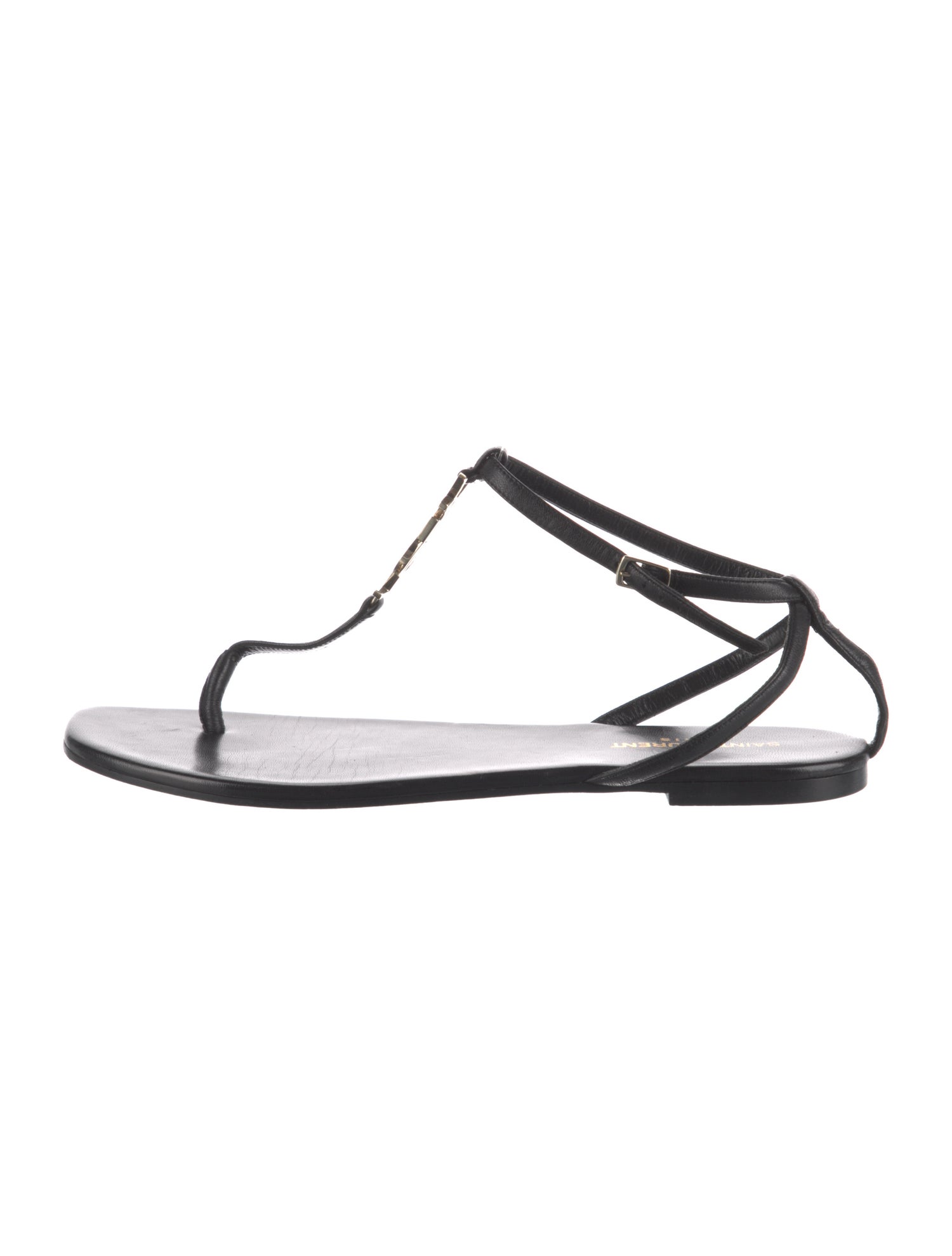 Saint Laurent Leather T-Strap Sandals