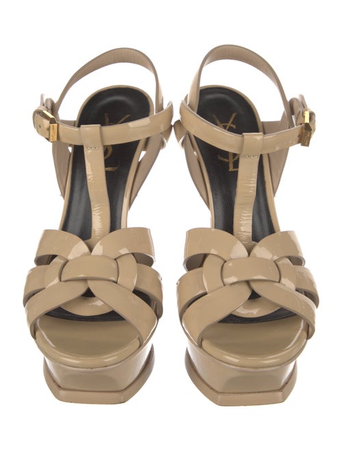 Saint Laurent Patent Leather T-Strap Sandals
