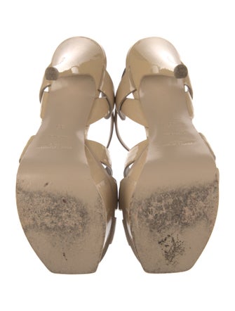 Saint Laurent Patent Leather T-Strap Sandals