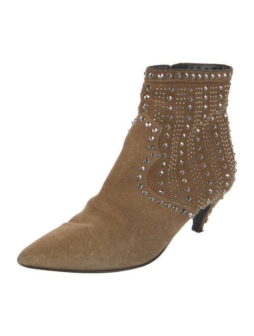 Saint Laurent Suede Studded Accents Boots