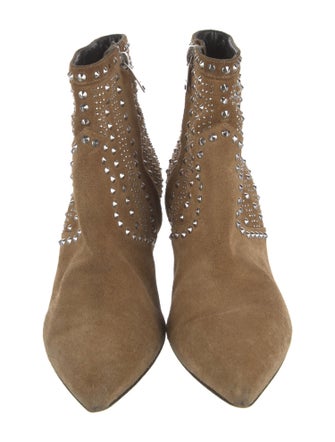 Saint Laurent Suede Studded Accents Boots