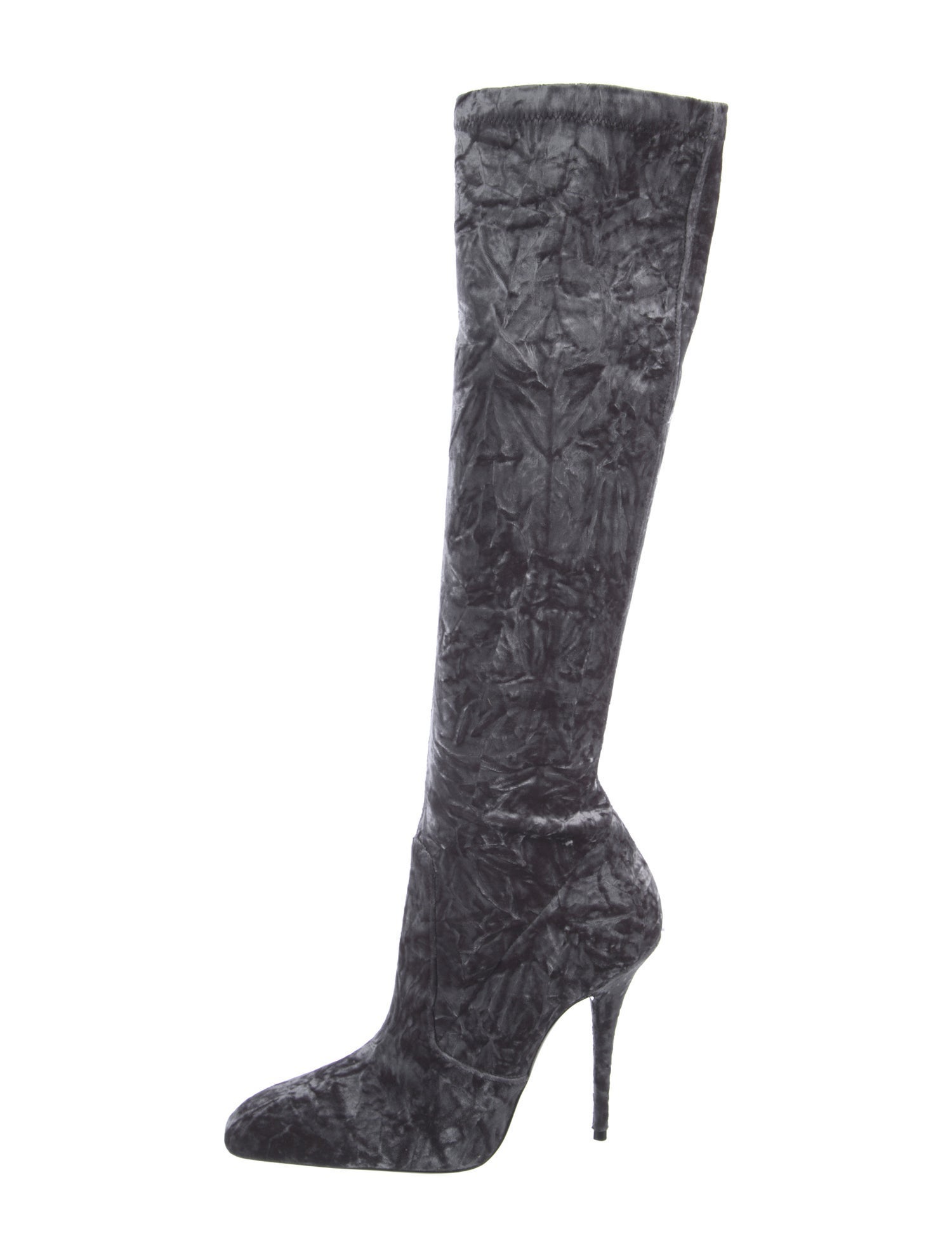 Saint Laurent Velvet Printed Boots