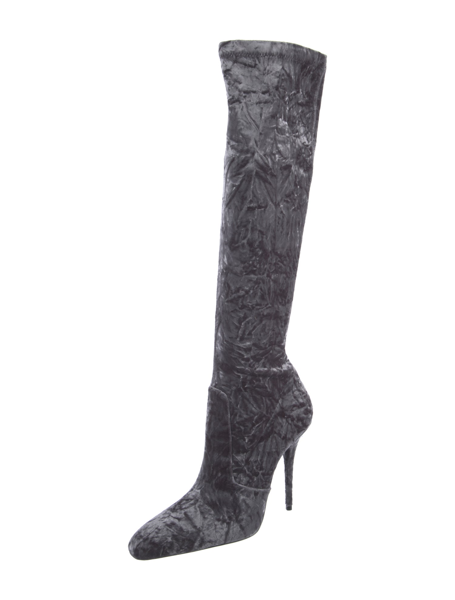 Saint Laurent Velvet Printed Boots