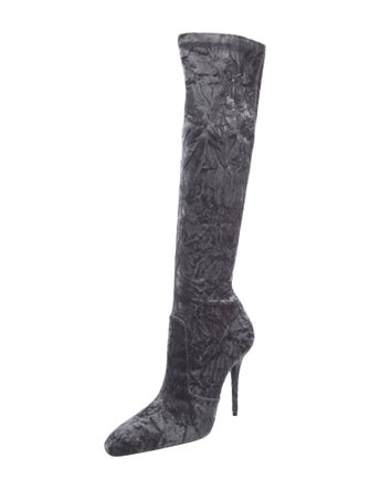Saint Laurent Velvet Printed Boots