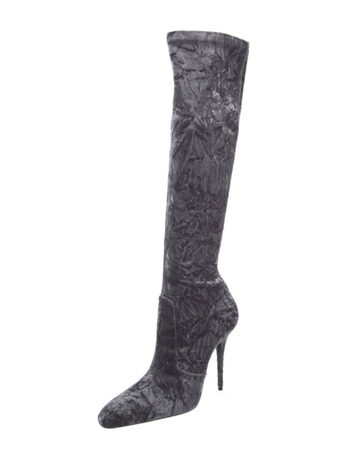Saint Laurent Velvet Printed Boots
