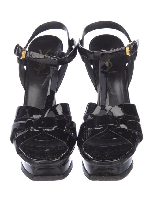 Saint Laurent Patent Leather T-Strap Sandals